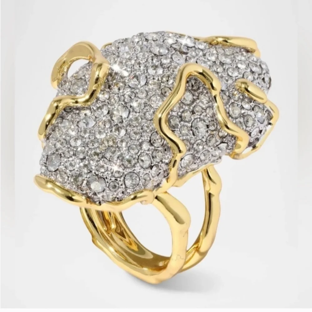 Alexis Bittar Solanales Large Crystal Pavé Geode Ring Size 7 - Picture 1 of 10